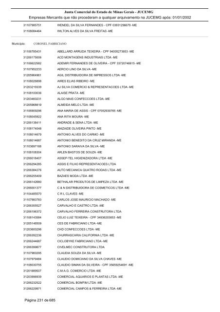 Junta Comercial do Estado de Minas Gerais - JUCEMG Empresas ...