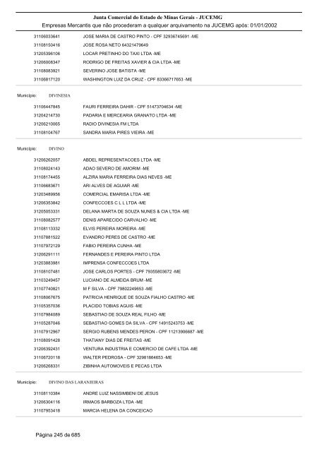 Junta Comercial do Estado de Minas Gerais - JUCEMG Empresas ...