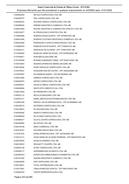 Junta Comercial do Estado de Minas Gerais - JUCEMG Empresas ...