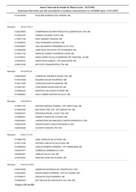 Junta Comercial do Estado de Minas Gerais - JUCEMG Empresas ...