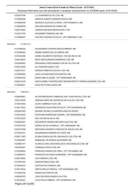 Junta Comercial do Estado de Minas Gerais - JUCEMG Empresas ...