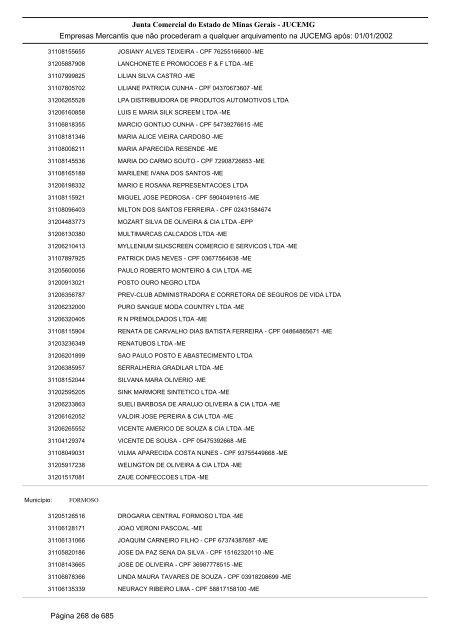 Junta Comercial do Estado de Minas Gerais - JUCEMG Empresas ...