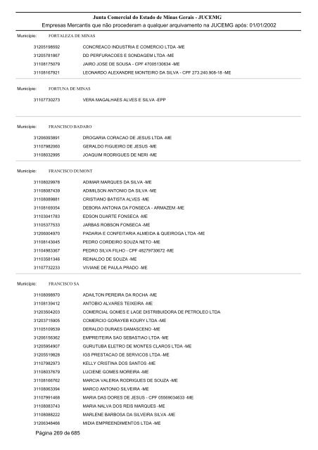 Junta Comercial do Estado de Minas Gerais - JUCEMG Empresas ...