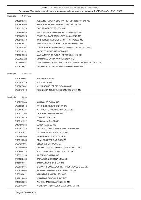 Junta Comercial do Estado de Minas Gerais - JUCEMG Empresas ...