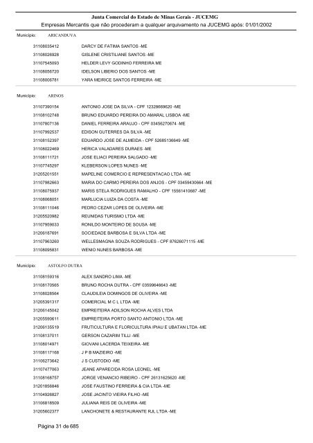 Junta Comercial do Estado de Minas Gerais - JUCEMG Empresas ...