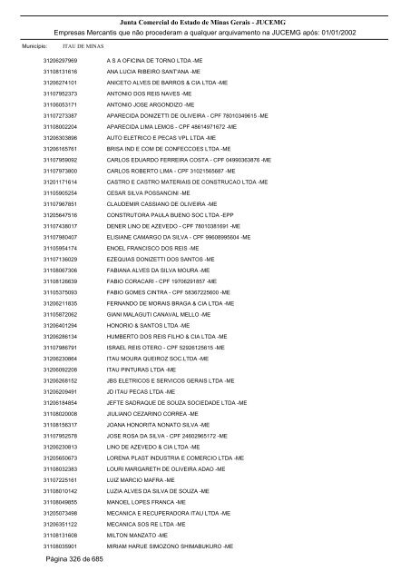 Junta Comercial do Estado de Minas Gerais - JUCEMG Empresas ...