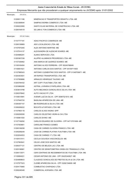 Junta Comercial do Estado de Minas Gerais - JUCEMG Empresas ...