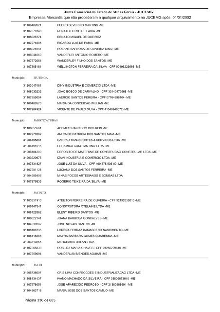 Junta Comercial do Estado de Minas Gerais - JUCEMG Empresas ...