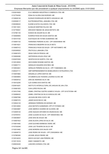 Junta Comercial do Estado de Minas Gerais - JUCEMG Empresas ...