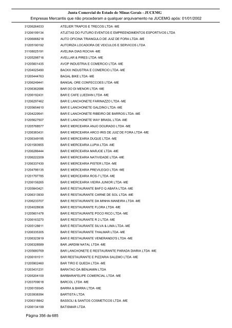 Junta Comercial do Estado de Minas Gerais - JUCEMG Empresas ...