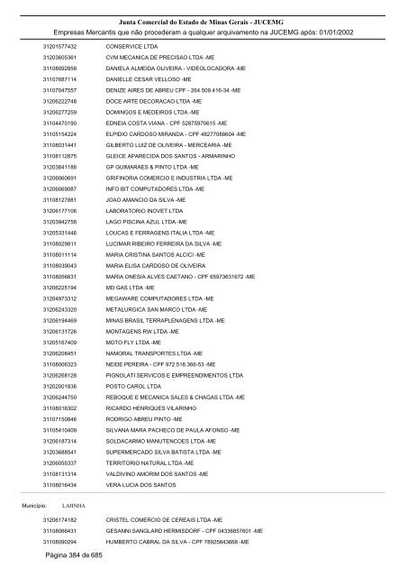 Junta Comercial do Estado de Minas Gerais - JUCEMG Empresas ...