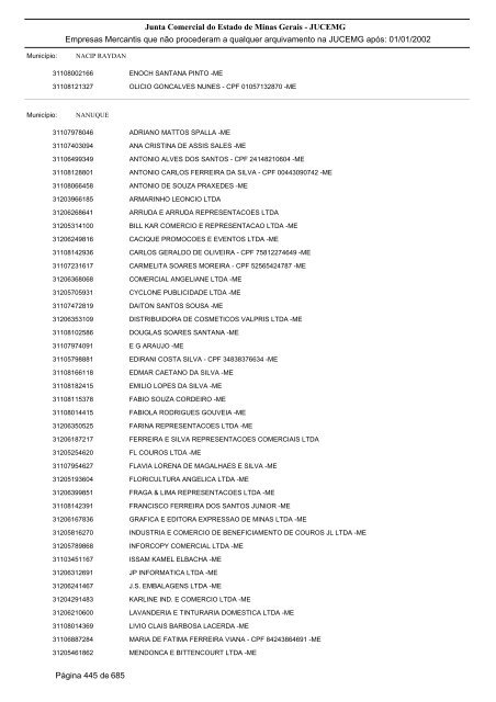 Junta Comercial do Estado de Minas Gerais - JUCEMG Empresas ...