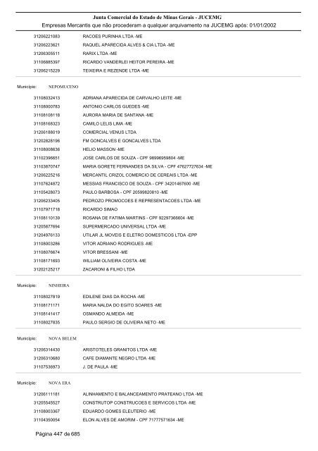 Junta Comercial do Estado de Minas Gerais - JUCEMG Empresas ...