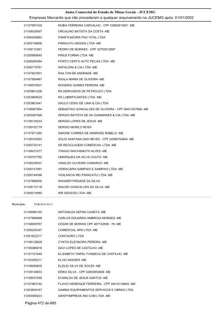 Junta Comercial do Estado de Minas Gerais - JUCEMG Empresas ...