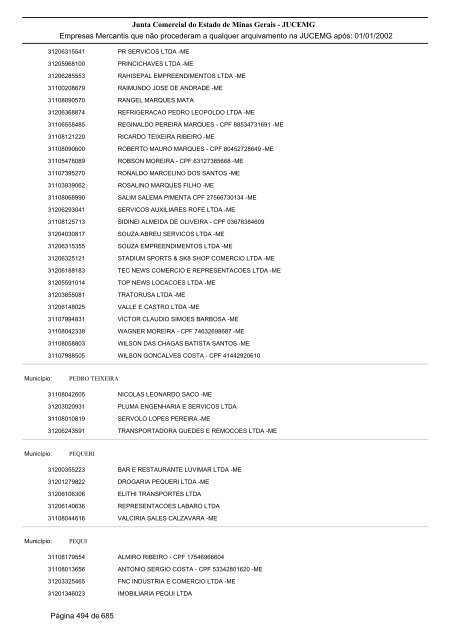 Junta Comercial do Estado de Minas Gerais - JUCEMG Empresas ...