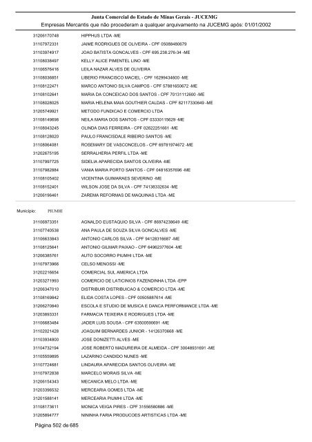 Junta Comercial do Estado de Minas Gerais - JUCEMG Empresas ...