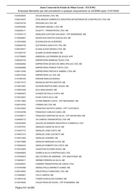 Junta Comercial do Estado de Minas Gerais - JUCEMG Empresas ...