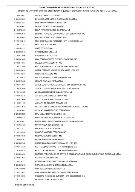 Junta Comercial do Estado de Minas Gerais - JUCEMG Empresas ...