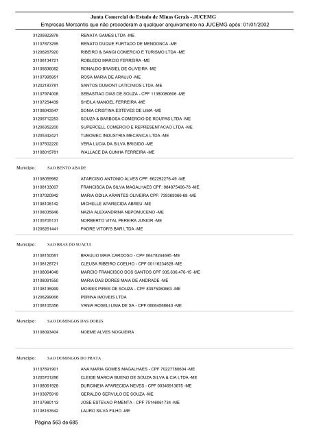 Junta Comercial do Estado de Minas Gerais - JUCEMG Empresas ...