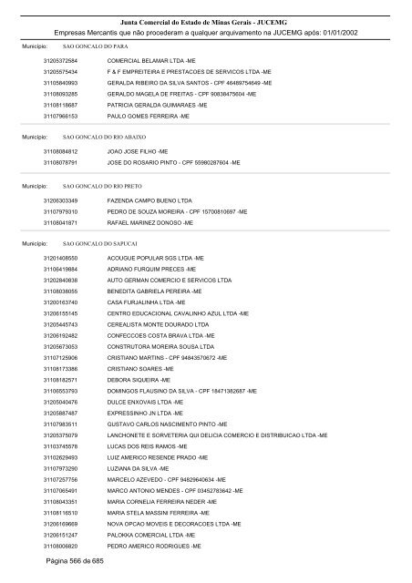 Junta Comercial do Estado de Minas Gerais - JUCEMG Empresas ...