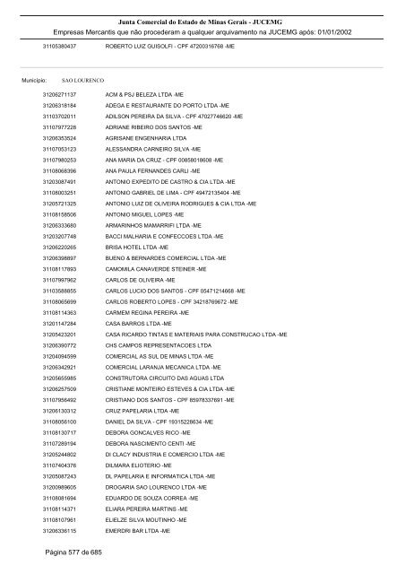 Junta Comercial do Estado de Minas Gerais - JUCEMG Empresas ...