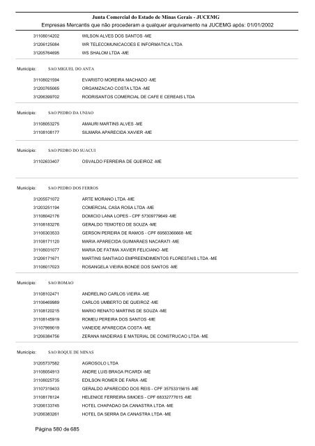 Junta Comercial do Estado de Minas Gerais - JUCEMG Empresas ...