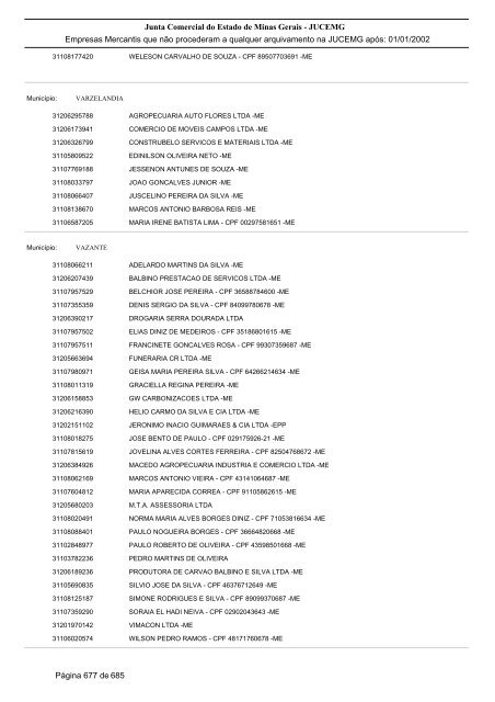 Junta Comercial do Estado de Minas Gerais - JUCEMG Empresas ...