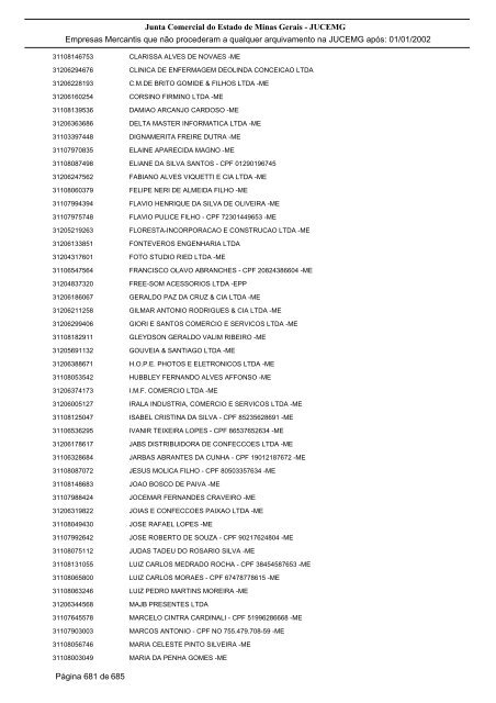 Junta Comercial do Estado de Minas Gerais - JUCEMG Empresas ...