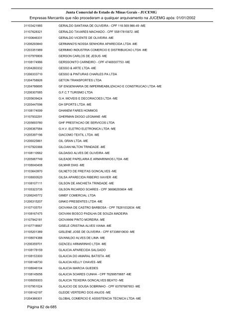 Junta Comercial do Estado de Minas Gerais - JUCEMG Empresas ...