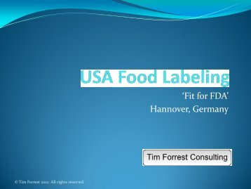 USA Food Labeling - BioFach America