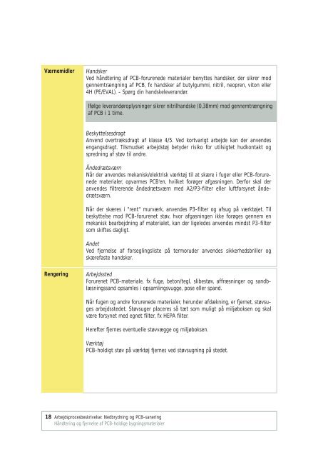 hÃ¥ndtering og fjernelse af pcb-holdige bygningsmaterialer
