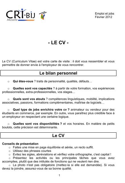 Le cv.pdf - CRI-Bij