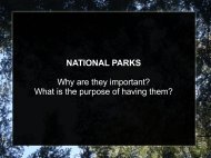 NATIONAL PARKS Why are they important? What is the purpose of ...