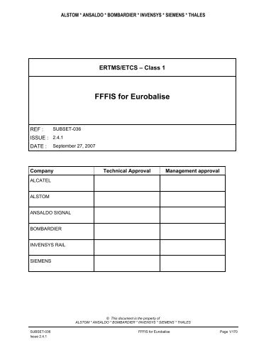 FFFIS for Eurobalise