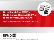Broadband gan mmics: multi-octave bandwidth ... - RF Micro Devices