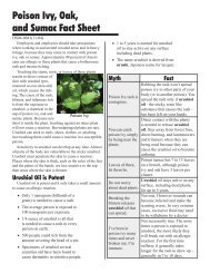 Poison Ivy, Oak, and Sumac Fact Sheet - AmTrust North America