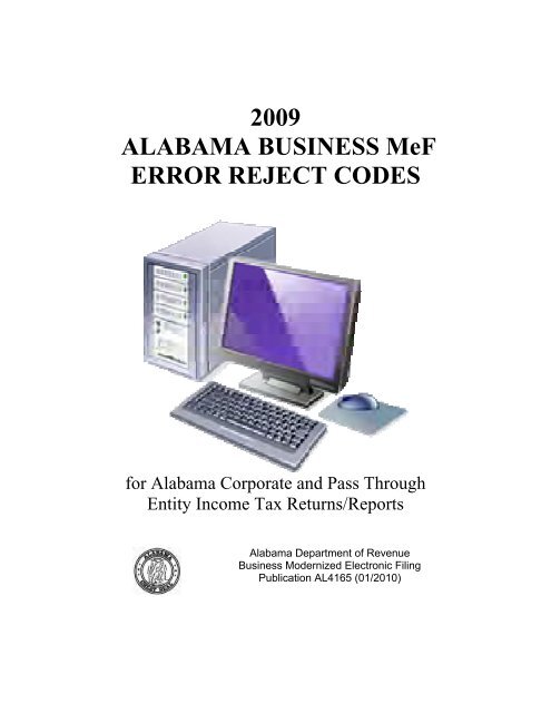 200 ALABAMA BUSINESS MeF ERROR REJECT CODES