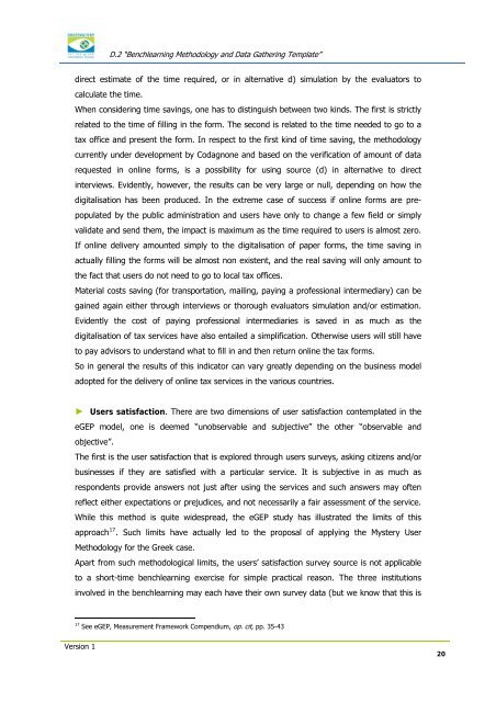 Benchlearning methodology and data gathering template