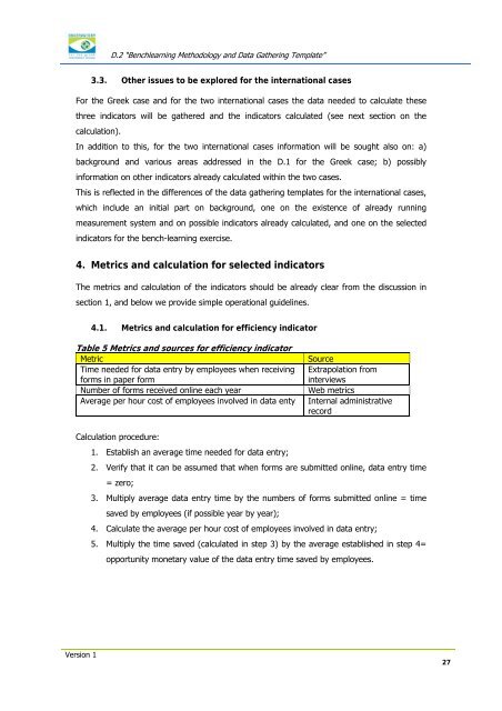 Benchlearning methodology and data gathering template