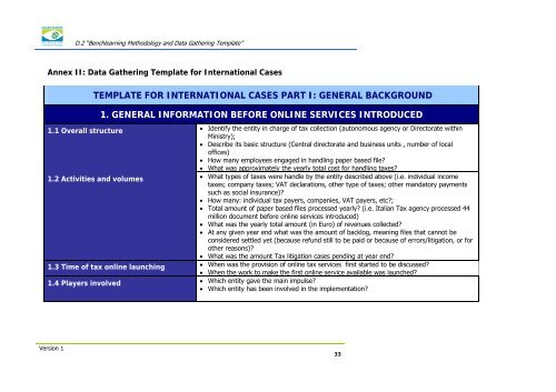 Benchlearning methodology and data gathering template