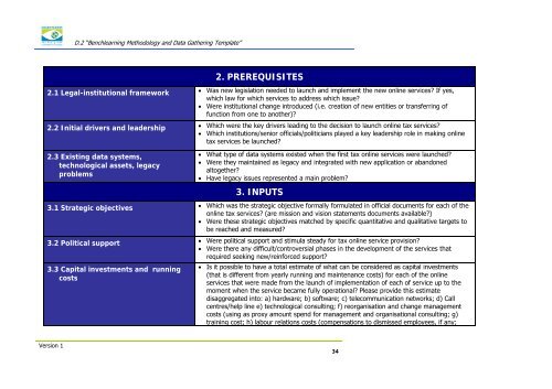 Benchlearning methodology and data gathering template