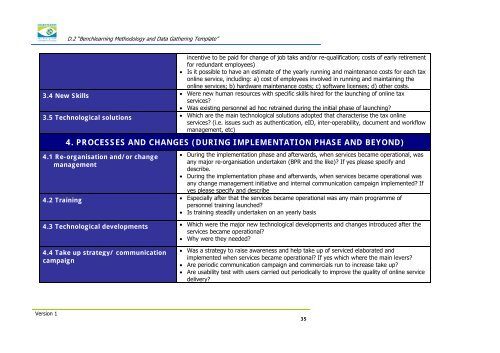 Benchlearning methodology and data gathering template