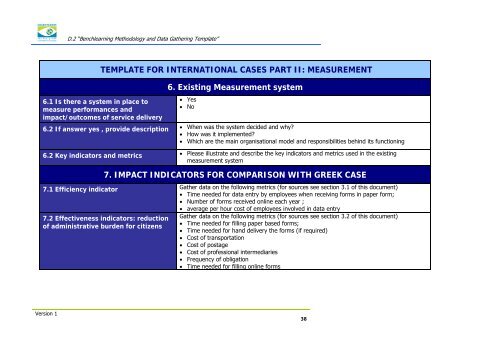 Benchlearning methodology and data gathering template