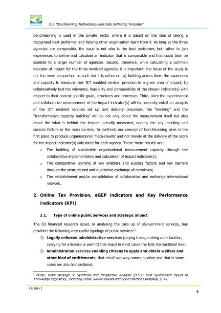 Benchlearning methodology and data gathering template