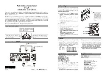 Automatic Antenna Tuner FC-30 Installation Instructions - Yaesu