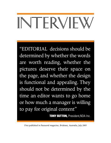 TONY SUTTON - News Design Associates