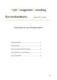 Anschreiben fÃ¼r einen Produktionsleiter - Koch Management ...