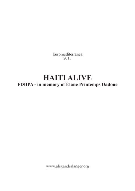 HAITI ALIVE - Fondazione | Alexander Langer | Stiftung