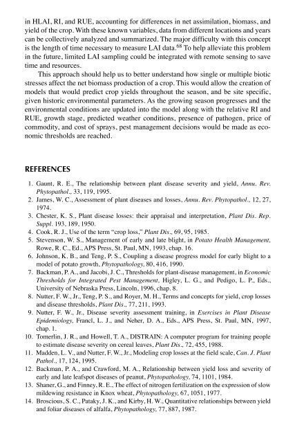 Biotic Stress and Yield Loss