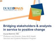 Duke-NUS Corporate PPT - What is Health Services and Systems ...
